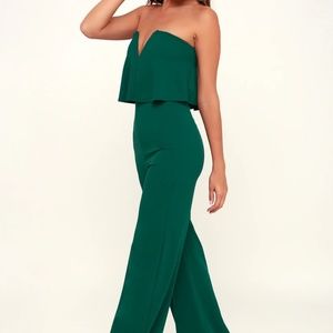 Lulu's Forest Green Sleeveless Jumpsuit